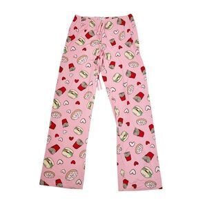 2/$20 Urban Heritage Pink Burger Fries Sleeping Pants Size: Small